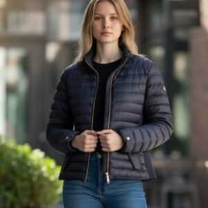 Zara Women's Dark Blue Puffer Down Jacket